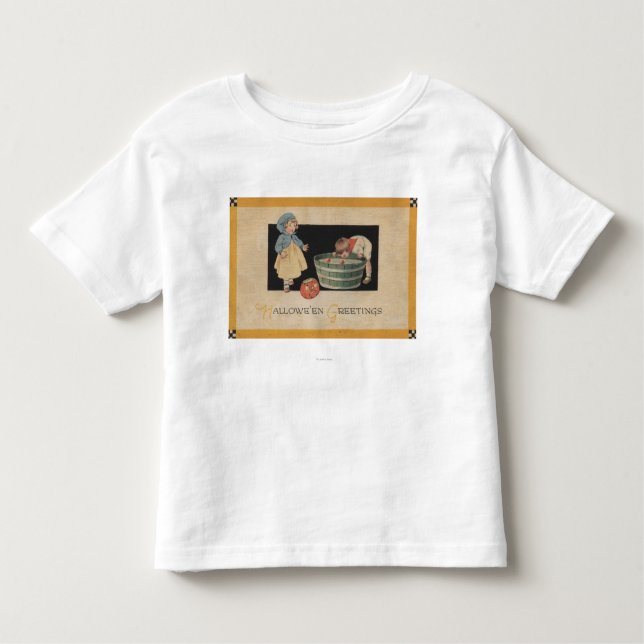 T-shirt Pour Les Tous Petits Halloween GreetingBobbing pour des pommes (Devant)