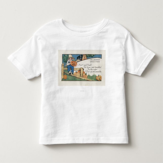 T-shirt Pour Les Tous Petits Halloween GreetingHist et prêtent l'oreille (Devant)