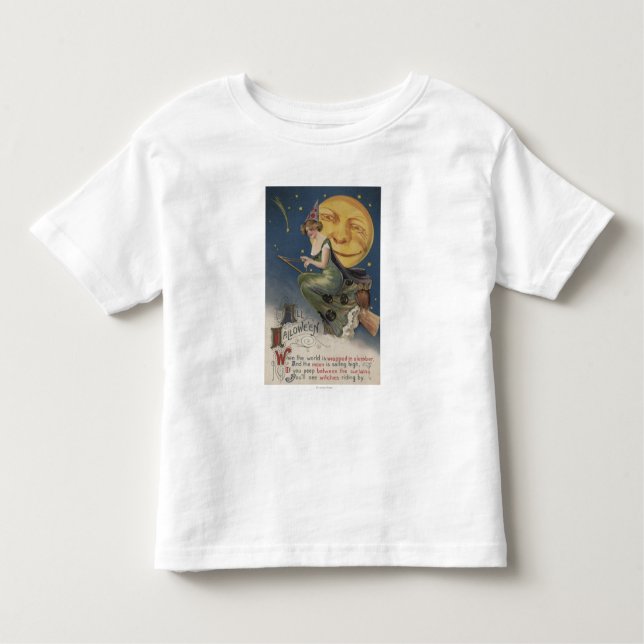 T-shirt Pour Les Tous Petits Halloween GreetingWitch en vol (Devant)