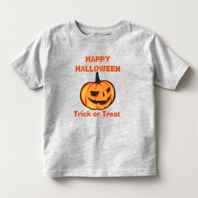 T-shirt Pour Les Tous Petits Halloween heureux et effrayant Citrouille (Devant)