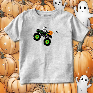 T-shirt Pour Les Tous Petits Halloween Monster Truck Ajouter Nom Toddler T-shir