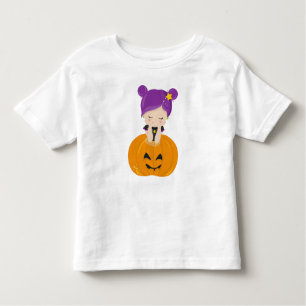 T-shirt Pour Les Tous Petits Halloween, Sorcière, Citrouille, Boo, Trick Ou Tra
