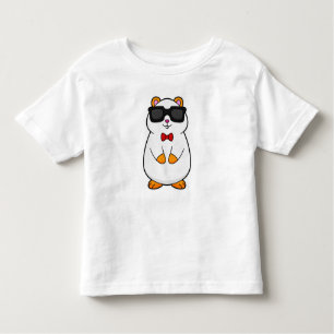 T-shirt Pour Les Tous Petits Hamster avec lunettes de soleil et cravate à mâcho