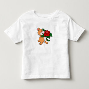T-shirt Pour Les Tous Petits Hamster avec Rose à fleurs