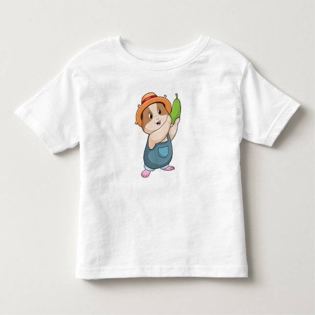 T-shirt Pour Les Tous Petits Hamster en fermier avec des courgettes (Devant)