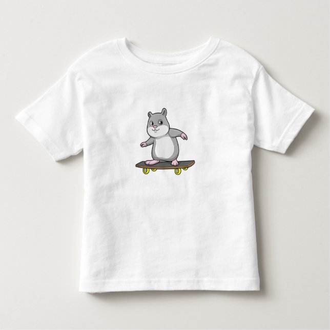 T-shirt Pour Les Tous Petits Hamster en patinage avec skateboard (Devant)