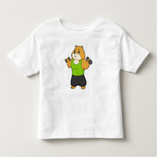 T-shirt Pour Les Tous Petits Hamster Fitness Dumbbell