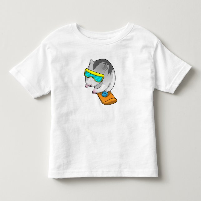 T-shirt Pour Les Tous Petits Hamster Snowboard Snowboard (Devant)