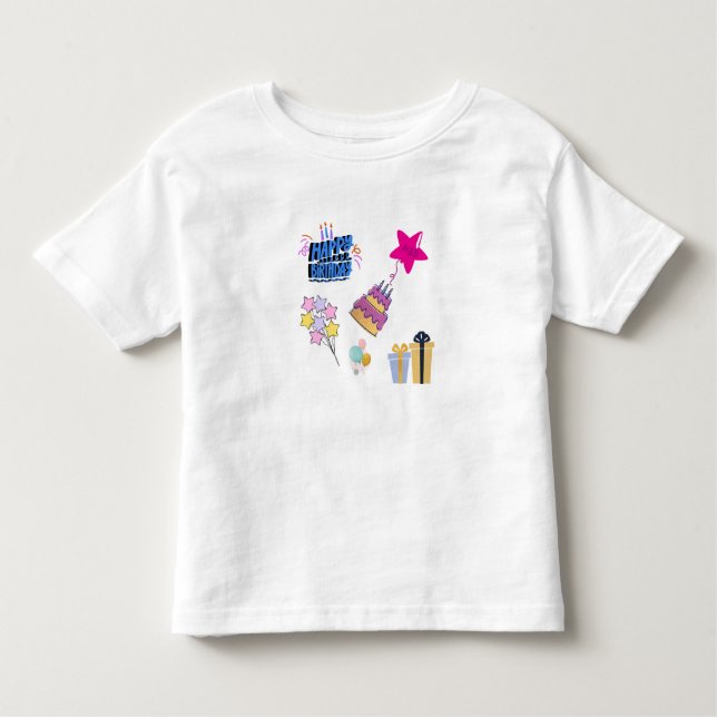 T-shirt Pour Les Tous Petits Happy Birthday Bear Celebration" or "Birthday Bear (Devant)