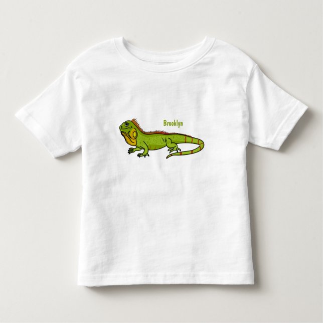 T-shirt Pour Les Tous Petits Happy green iguana cartoon (Devant)