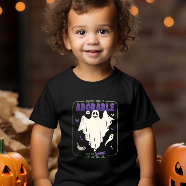 T-shirt Pour Les Tous Petits Hauntingly adorable Funny Halloween les paroles de (Hauntingly Adorable Funny Halloween Ghost Sayings Baby T-Shirt)