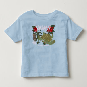 T-shirt Pour Les Tous Petits Hawaii Mignonne Tortue de Mer Tropicale