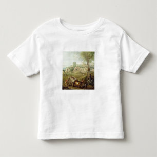T-shirt Pour Les Tous Petits Haycart passant une abbaye ruinée, c.1740-50