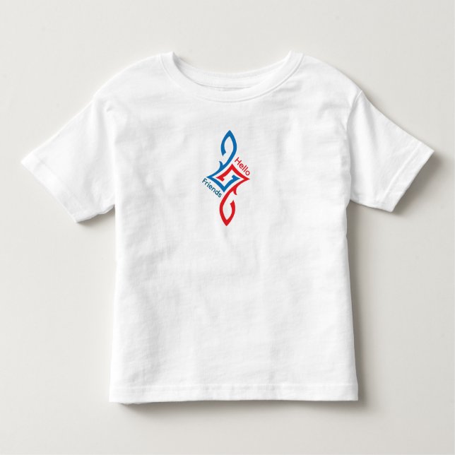 T-shirt Pour Les Tous Petits Hello Friends Simple Happy Greeting Design (Devant)