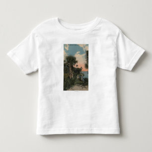 T-shirt Pour Les Tous Petits Héron de grand bleu sur la plage de côte de la