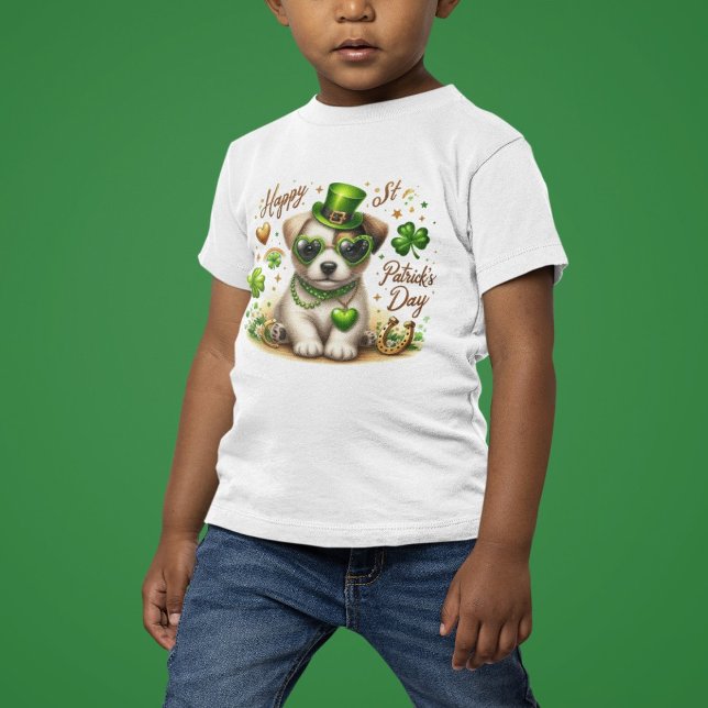 T-shirt Pour Les Tous Petits Heureux Chiot de la Saint Patrick (Créateur téléchargé)