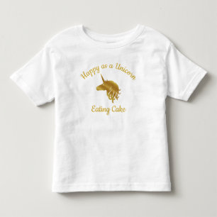 T-shirt Pour Les Tous Petits Heureux comme une licorne qui mange du gâteau