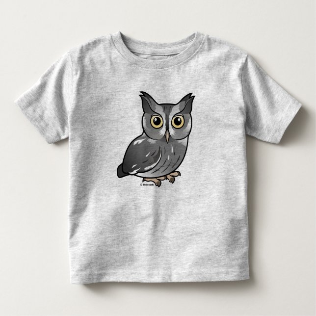 T-shirt Pour Les Tous Petits Hibou de cri strident oriental (phase grise) (Devant)