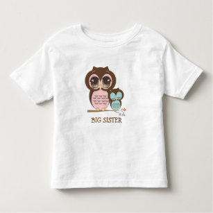 T-shirt Pour Les Tous Petits Hibou mignon de grande soeur avec le frère