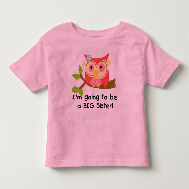 T-shirt Pour Les Tous Petits Hibou va être une soeur (Devant)
