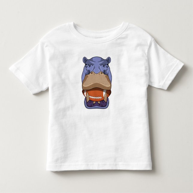 T-shirt Pour Les Tous Petits Hippo à Football Sports (Devant)