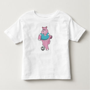 T-shirt Pour Les Tous Petits Hippo as Soccer player with Soccer.PNG