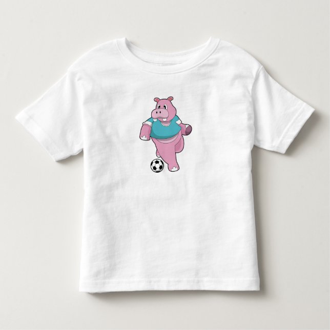 T-shirt Pour Les Tous Petits Hippo as Soccer player with Soccer.PNG (Devant)