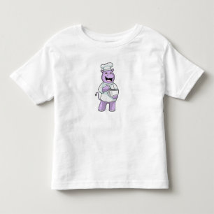 T-shirt Pour Les Tous Petits Hippo comme chef avec bol
