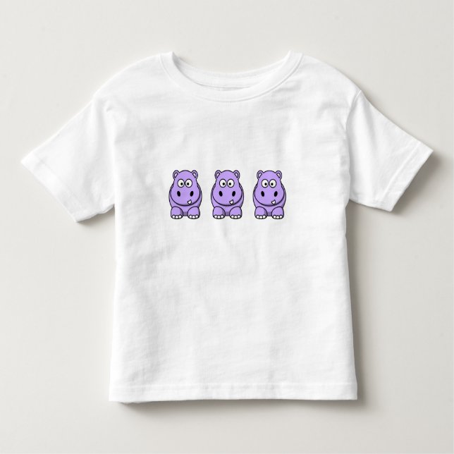 T-shirt Pour Les Tous Petits Hippo de lavande mignon (Devant)