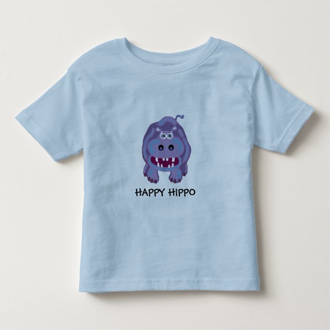 T-shirt Pour Les Tous Petits hippo heureux (Devant)