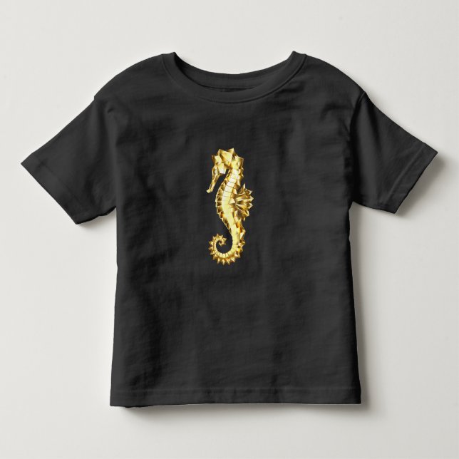 T-shirt Pour Les Tous Petits Hippocampe Polygonal Or (Devant)