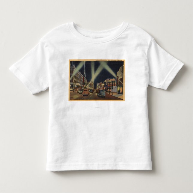T-shirt Pour Les Tous Petits Hollywood, vue de CANight de Blvd. de Hollywood (Devant)