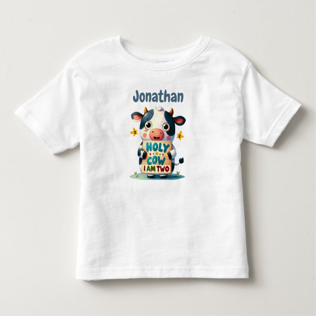 T-shirt Pour Les Tous Petits Holy Cow, j'ai deux ans ! (Devant)
