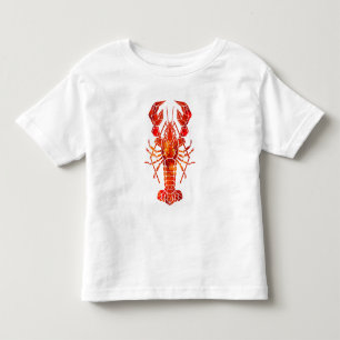 T-shirt Pour Les Tous Petits Homard polygonal rouge