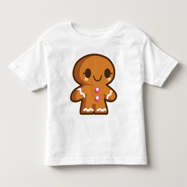T-shirt Pour Les Tous Petits Homme de pain d'épices mignon (Devant)
