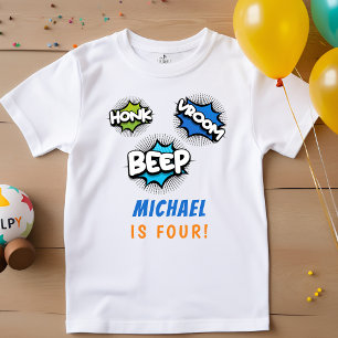 T-shirt Pour Les Tous Petits Honer beep vroom monstre camions garçon anniversai