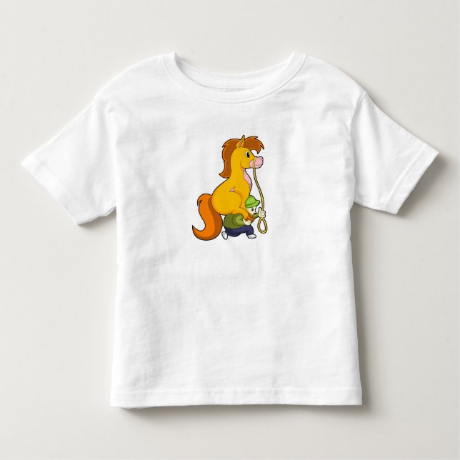 T-shirt Pour Les Tous Petits Horse avec Boy.PNG (Devant)