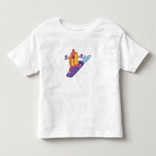 T-shirt Pour Les Tous Petits Hot-dog as Snowboarder with Sonowboard
