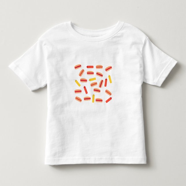 T-shirt Pour Les Tous Petits Hot Dog Fast Food Motif barbecue (Devant)