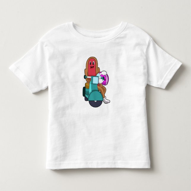 T-shirt Pour Les Tous Petits Hotdog en vélo avec Scooter.PNG (Devant)