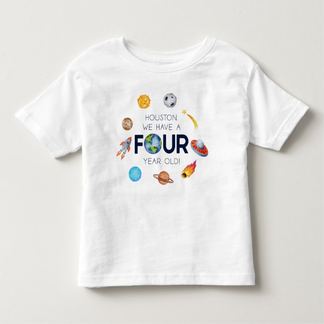 T-shirt Pour Les Tous Petits Houston Nous avons quatre ans 4e fête d'anniversai (Devant)