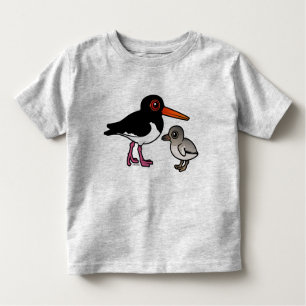 T-shirt Pour Les Tous Petits Huîtrier pie avec le poussin
