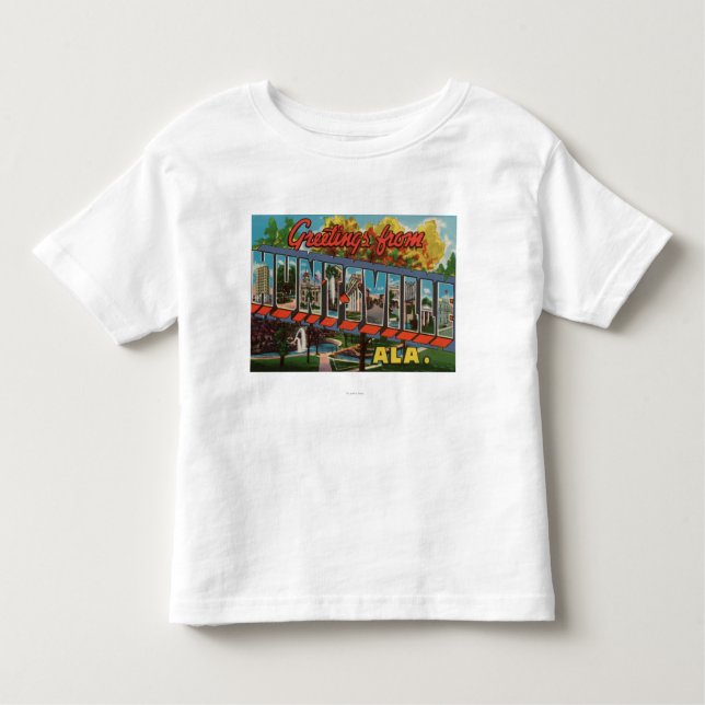 T-shirt Pour Les Tous Petits Huntsville, Alabama - grandes scènes de lettre (Devant)