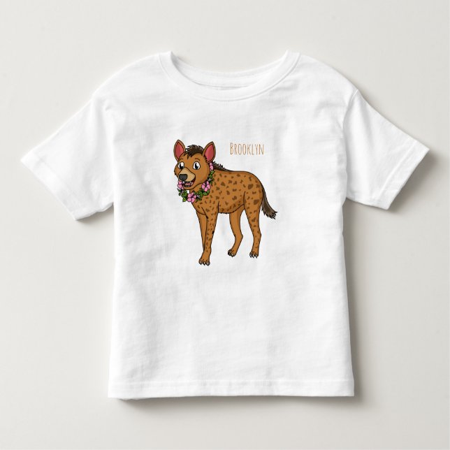T-shirt Pour Les Tous Petits Hyena and flowers cartoon illustration  (Devant)