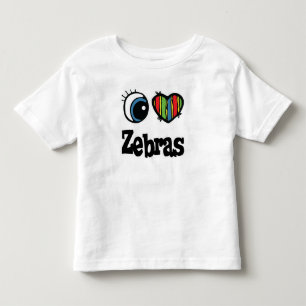 T-shirt Pour Les Tous Petits I Love (Coeur) Zebras