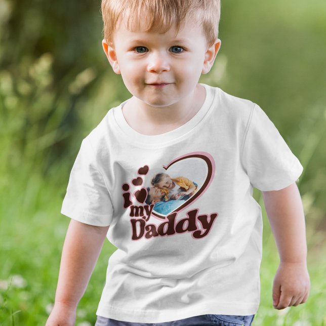 T-shirt Pour Les Tous Petits I Love My Daddy Pink Photo Brown (Créateur téléchargé)