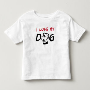 T-shirt Pour Les Tous Petits I Love My Dog with dog illustration
