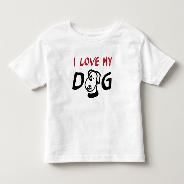 T-shirt Pour Les Tous Petits I Love My Dog with dog illustration (Devant)