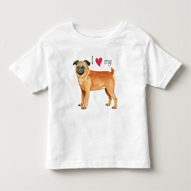 T-shirt Pour Les Tous Petits I Love my Petit Brabancon (Devant)