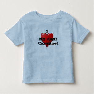 T-shirt Pour Les Tous Petits I Love My Tante (insérer le nom) Coeur de l'enfant